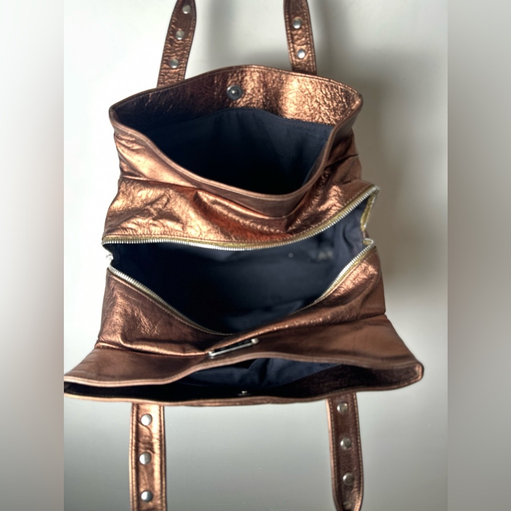Botkier Bronze Metallic “Trigger” Leather Shoulde… - image 8